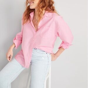 Oversized Button-Down Boyfriend Shirt OldNavy
